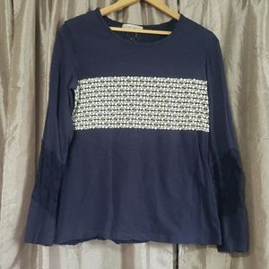 Navy blue long sleeve shirt
